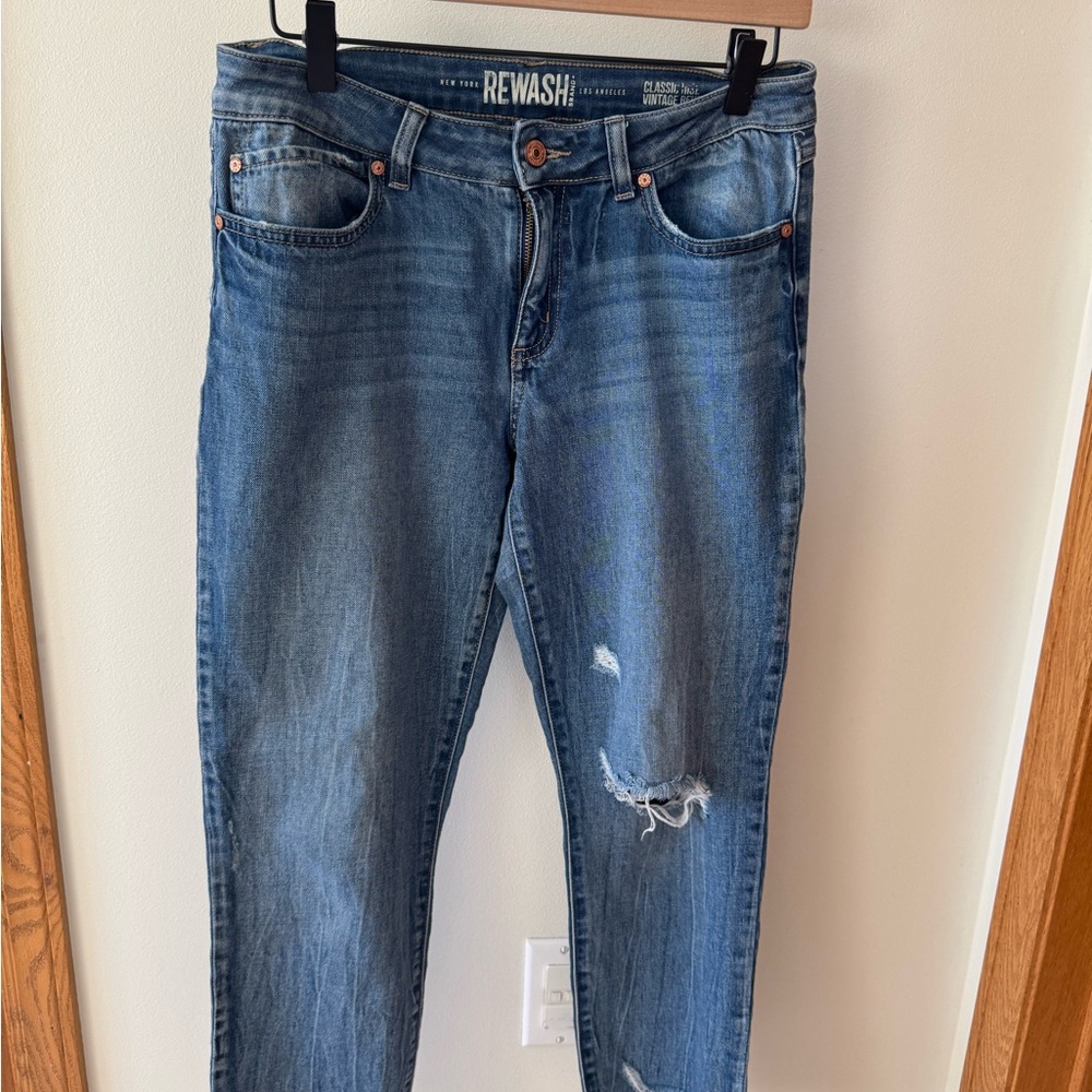 Rewash Distressed medium Blue Jeans for women size 9-